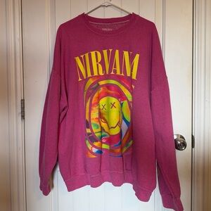 NIRVANA Pink Graphic sweater